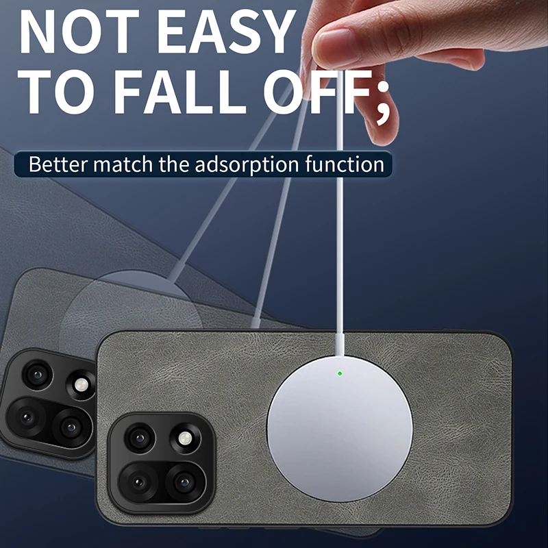 ل Oneplus 15 خمر جراب هاتف الأعمال غطاء جلد الغنم المغناطيسي ل Oneplus 15 حافظة لاسلكية الهاتف المحمول Coque