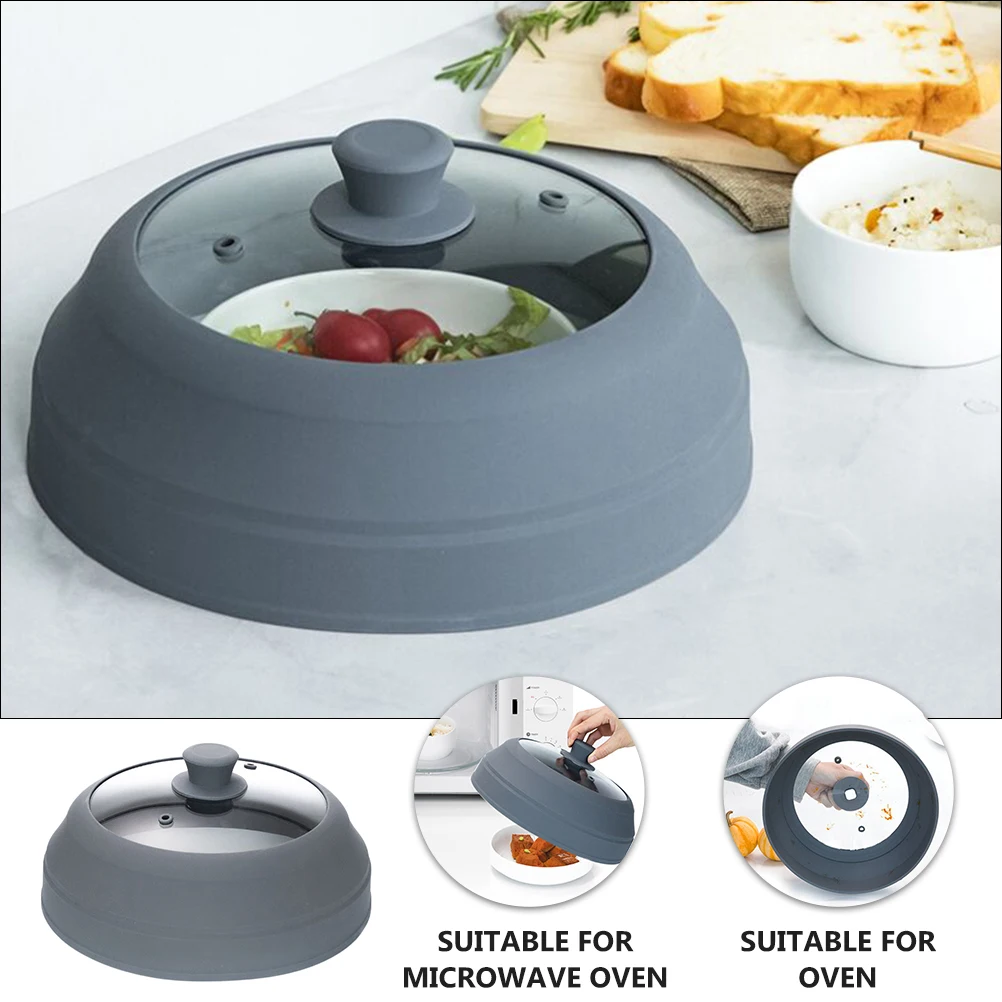 

Heat Resistant Food Covers Foldable Microwave Dish Cover For Oil Splatter Protection Silicone Glass Kitchen Supply