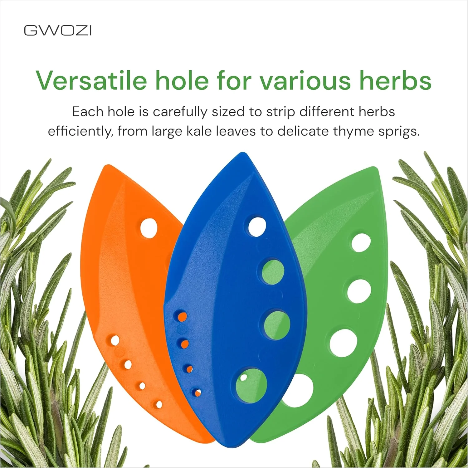 허브 스트리퍼 도구 - 8개 구멍 허브 잎 스트리퍼 - 주방 허브 스트리핑 도구 - 케일, 씨로렌스용 플라스틱 녹색 식물 스트리퍼