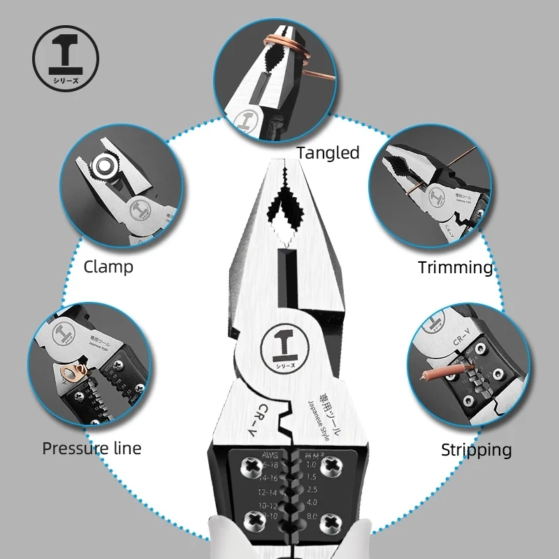 Multifunctional Wire Cutter Electrician Stripping Pliers Decrustation 9\