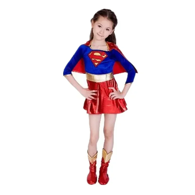 

Children's Day Carnival Kids Superhero Super Girls Cosplay Costumes Cloaks Party Dress Birthday Clothes Halloween