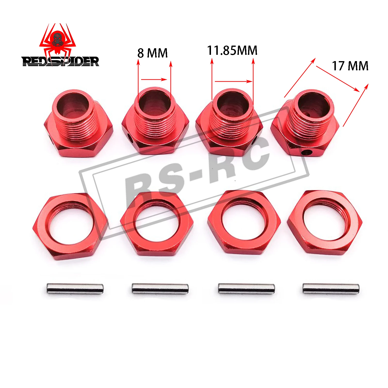 Aluminum Alloy Hex Combiner 94762 94081 Wheel Hub 17mm Hexagon Adapter Metal Hex Nut 81011 for HSP 1/8 RC Cars