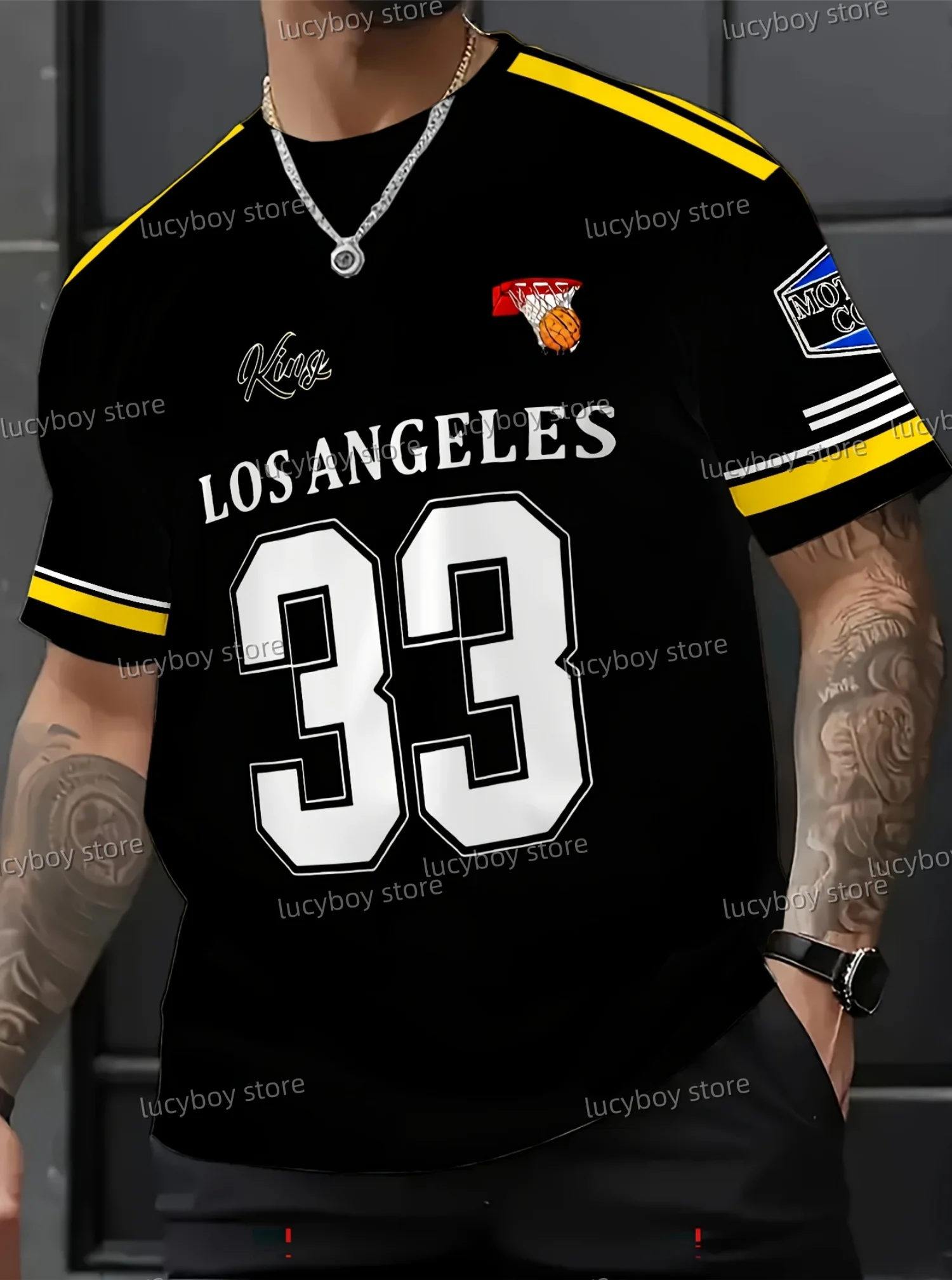 

2025 t shirt homme Man Short Sleeve LOS ANGELES 33 print PLUS SIZE T-Shirt Casual lightweight Jersey Tees Men Clothing