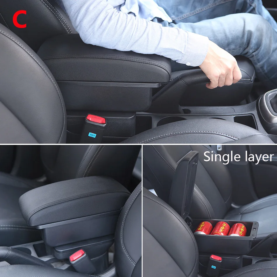 Picture 6: For Peugeot 307 Armrest Box For Peugeot 307 CC Convertible Car Armrest Storage Box Interior Retrofit Dedicated Car Accessories