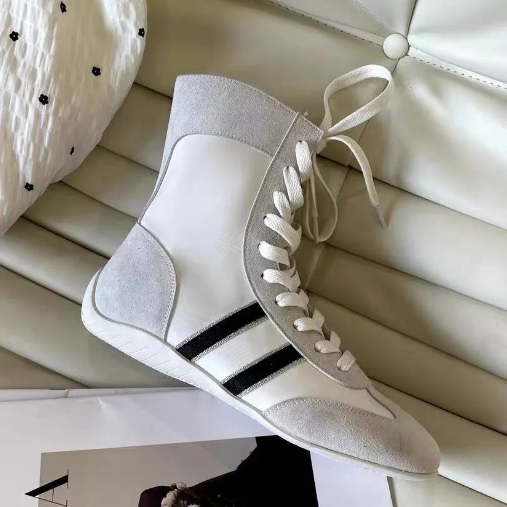 

Flat Short Boots Shoes Women 2025 Winter New Explosive Round Head Lace-up Flat Boots Zapatos De Mujer Hot Selling