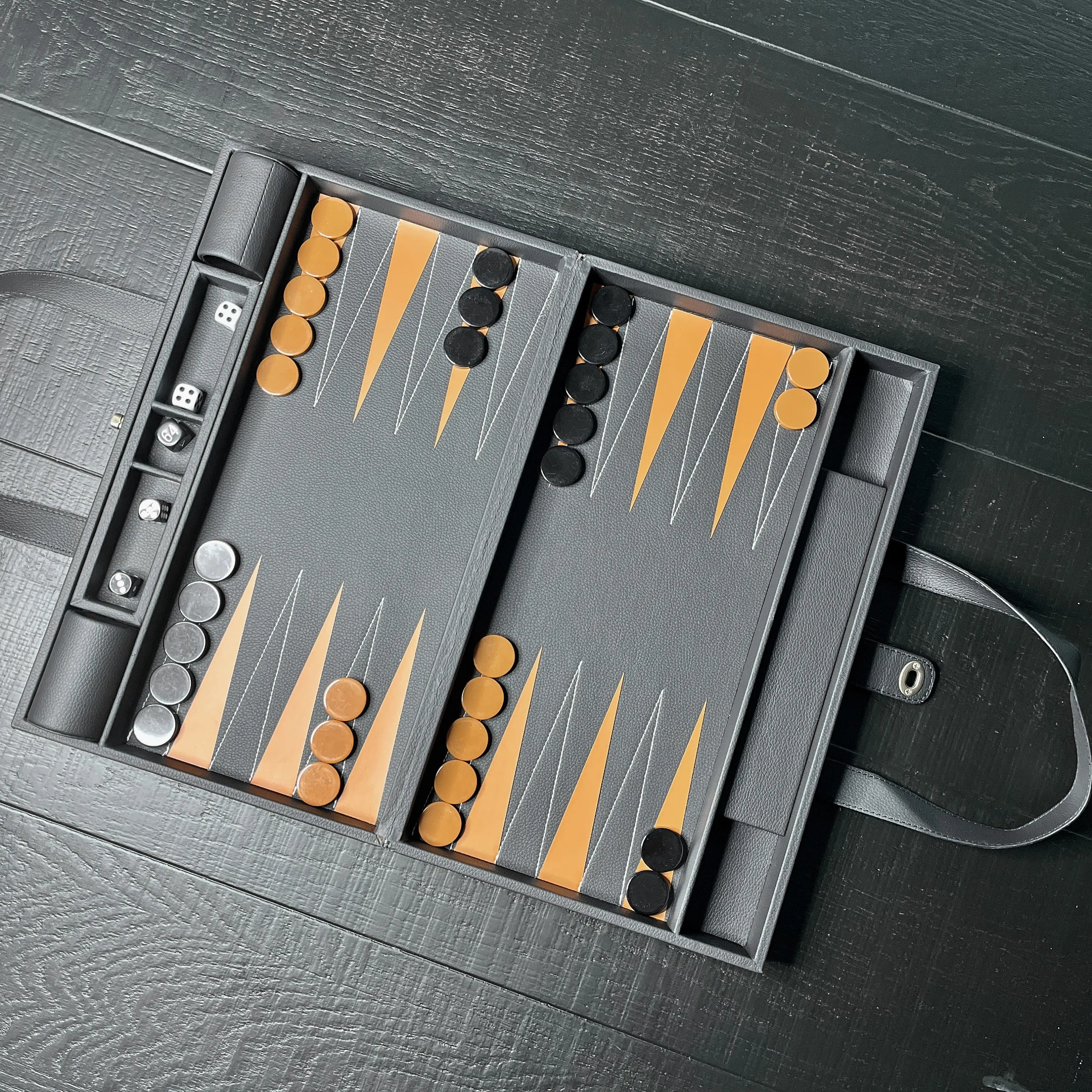 Travel Acrylic Backgammon Set Case Leather Travel Board Game Luxury Gift