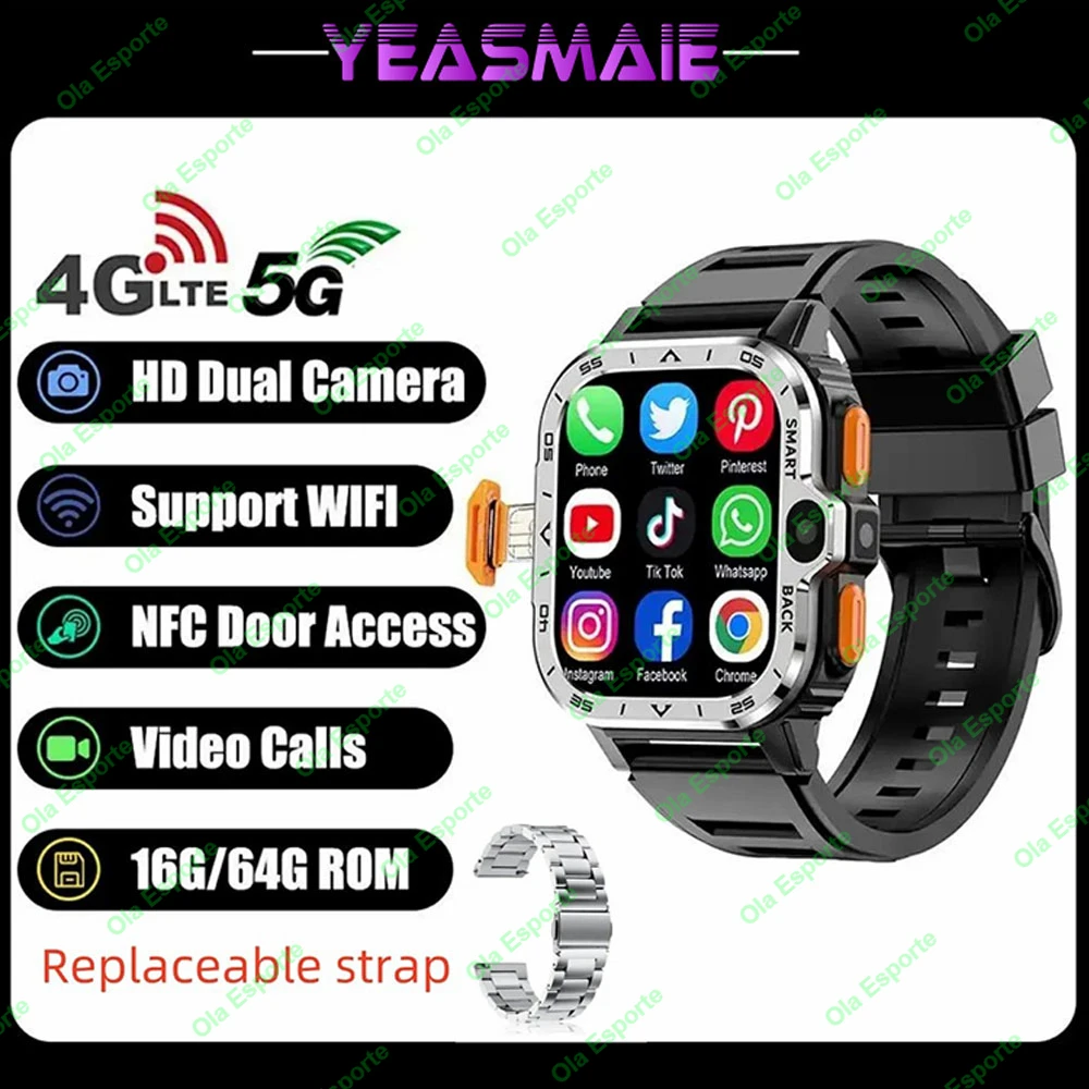 PGD Android Smart Watch Men GPS 16G/64G ROM Storage Dual Camera NFC 4G SIM Card Google Play WIFI Wireless Fast Internet Access