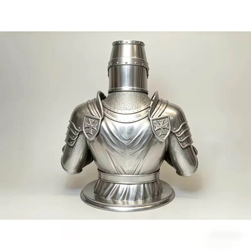 Battle-Hardened Crusader Guardian, Stoic Templar Knight Bust Religious Zealot Figure Display Cabinet view 6