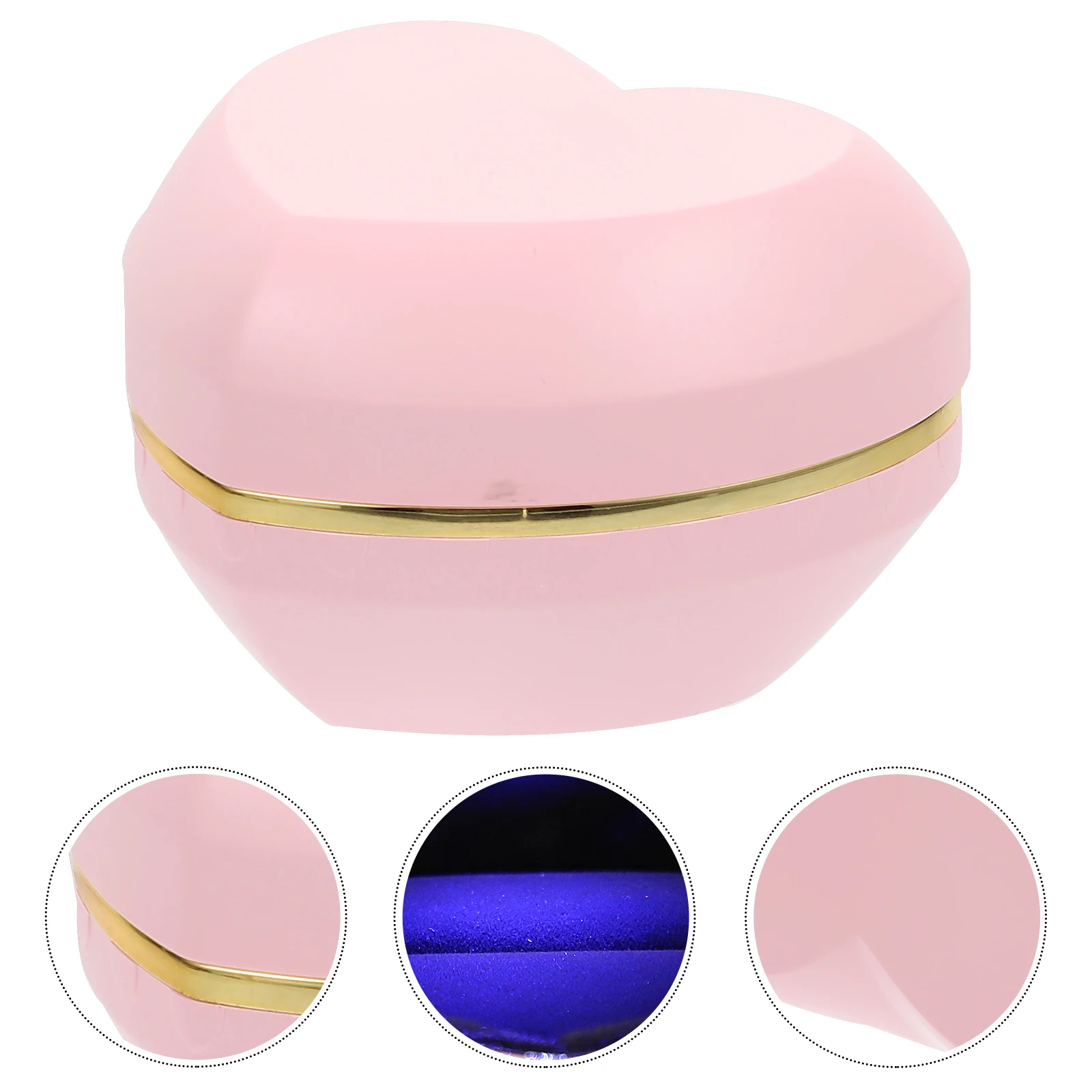 

Premium Heart-Shaped Ring Box Unique Jewelry Holder Luminous Heart-Shaped Ring Holder Storage Container For Wedding Proposal