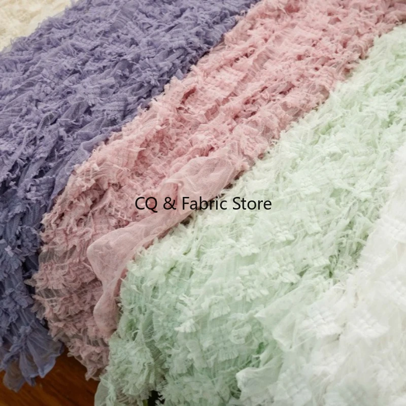 Summer Spring Lace Sexy Embroidered Fabric Multi Color Elegant Dress Gown Women Clothing Material
