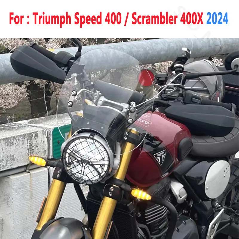 Speed400 WindScreen For Triumph Speed 400 Scrambler 400X 400 X 2024 Motorcycle Windshield Wind Deflectors Viser Visor Gray