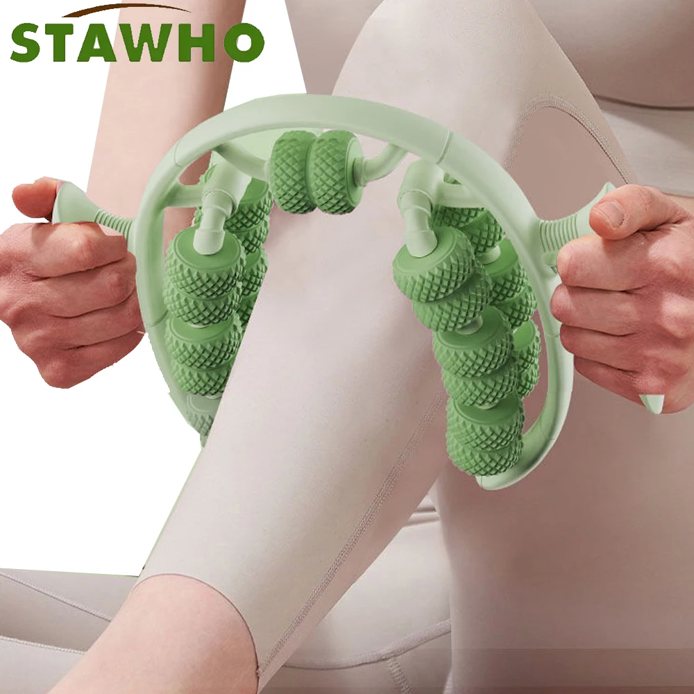 

1Pc 26 Wheel Annular Leg Clamp Massager 360-degree Rotation Multifunctional Cellulite Massager Handheld Smooth Tool