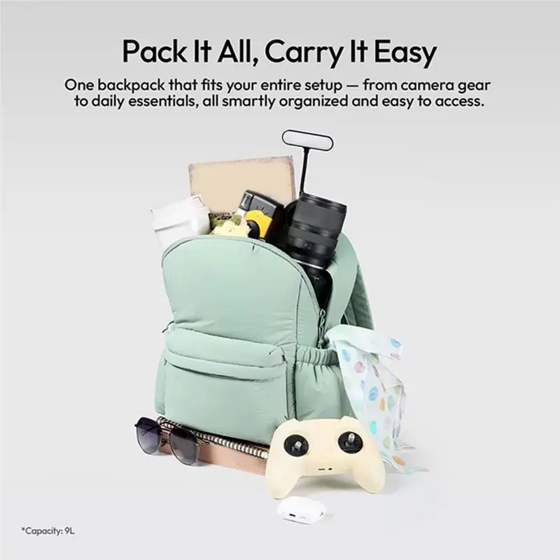 A97I-BP02 Puffer Camera Backpack 9L Camera Bag For Camera Smartphone Tablet Backpack For Outdoor Travel Photography