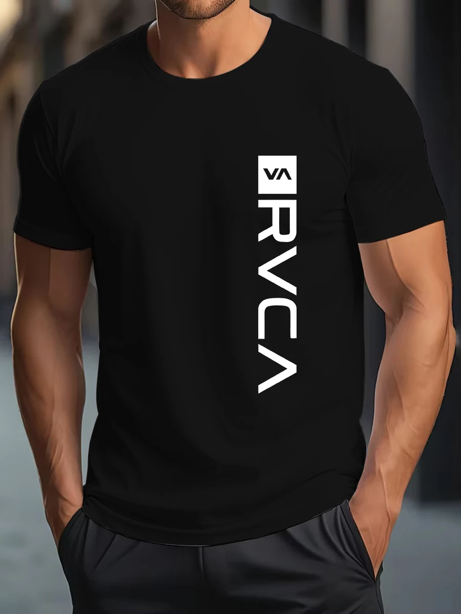 Cooles T-Shirt für Herren, lässiges RVCA-Design, bedrucktes T-Shirt mit Muster, Sommer, kurzärmelig, 2026 – Detail 4
