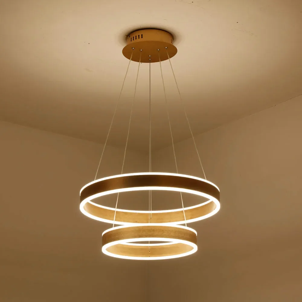 40 60 80CM Modern LED living dining room pendant lights suspension luminaire led 3 rings  lamp fixture de techo colgante