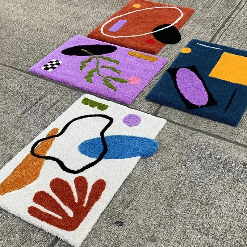 Tapete antiderrapante para banheiro e sala de estar, Tapete Shaggy, Tapete de entrada, Decoração de casa estética, Tapete de área para sala de estar