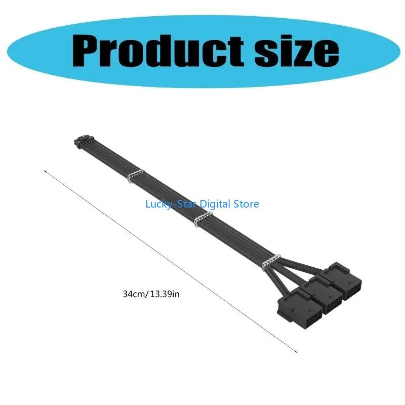 N7MC Jakość 12+4 PIN do 3x8pin PCIE Drut, dla RTX3090TI 4070 4070TI 4080 4090 Karta graficzna dla zorganizowanej skrzynki na PC