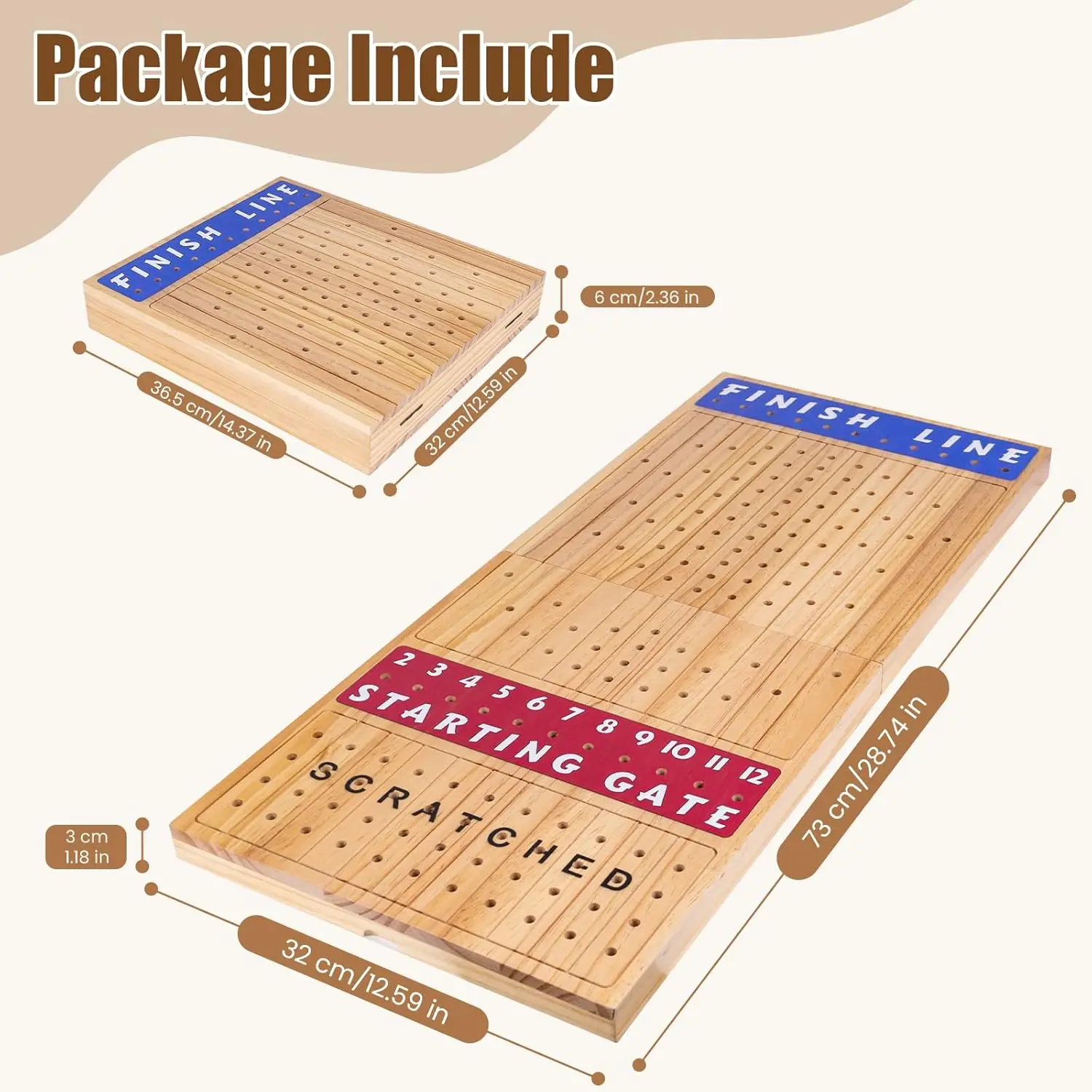 Jogo de tabuleiro dobrável de corrida de cavalos de 28' para adultos, tabuleiro de xadrez de madeira com 11 cavalos de metal, chips, dados, cartas – tampo de mesa clássico ga