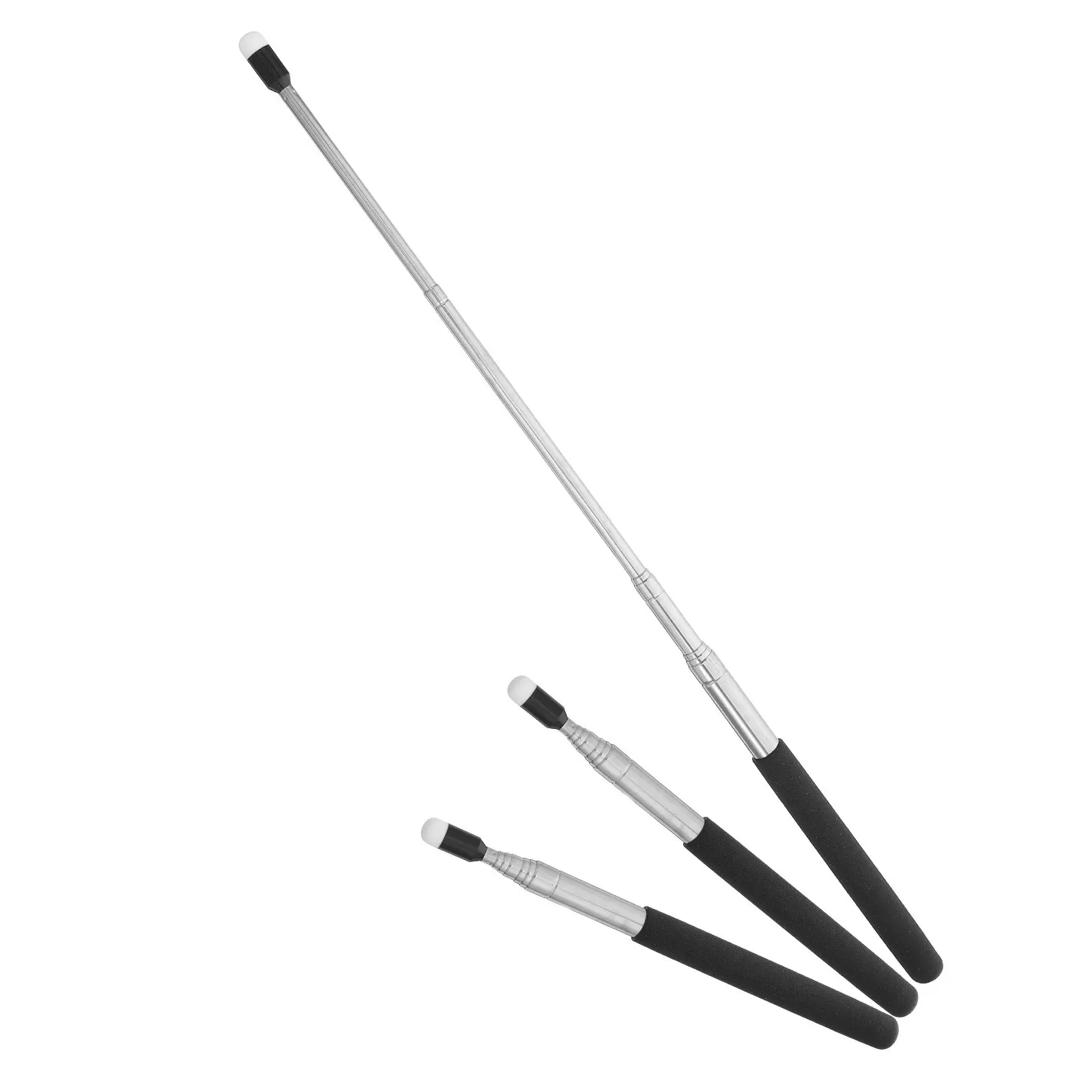 3Pcs Extendable Metal Teaching Pointer Sticks Retractable Portable Handheld Chalkboard Pointer Classroom Presentation Tool