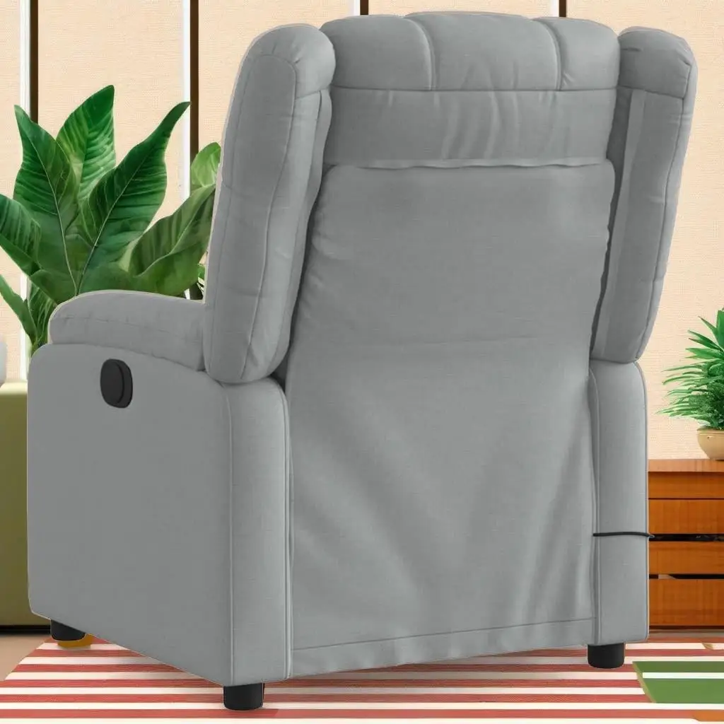 Light Gray Fabric Massage Recliner Chair - Comfortable Ergonomic Design for Relaxation & Stress Relief