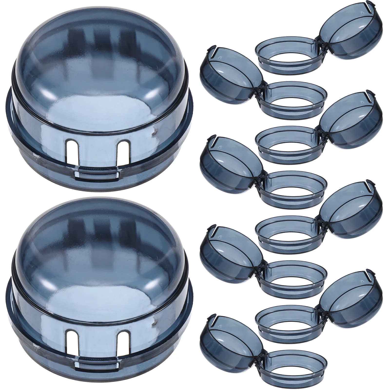 10 шт., чехлы для ручек газовой плиты, защита от детей, черные полупрозрачные многоразовые защитные чехлы для детской плиты, предотвращающие ожоги