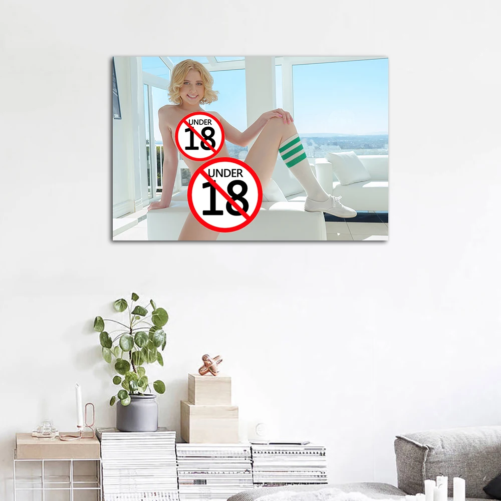 شقراء الجمال قماش اللوحة الكبار المشارك ديكور المنزل مخصص جدار صورة فنية لغرفة النوم غرفة المعيشة #2