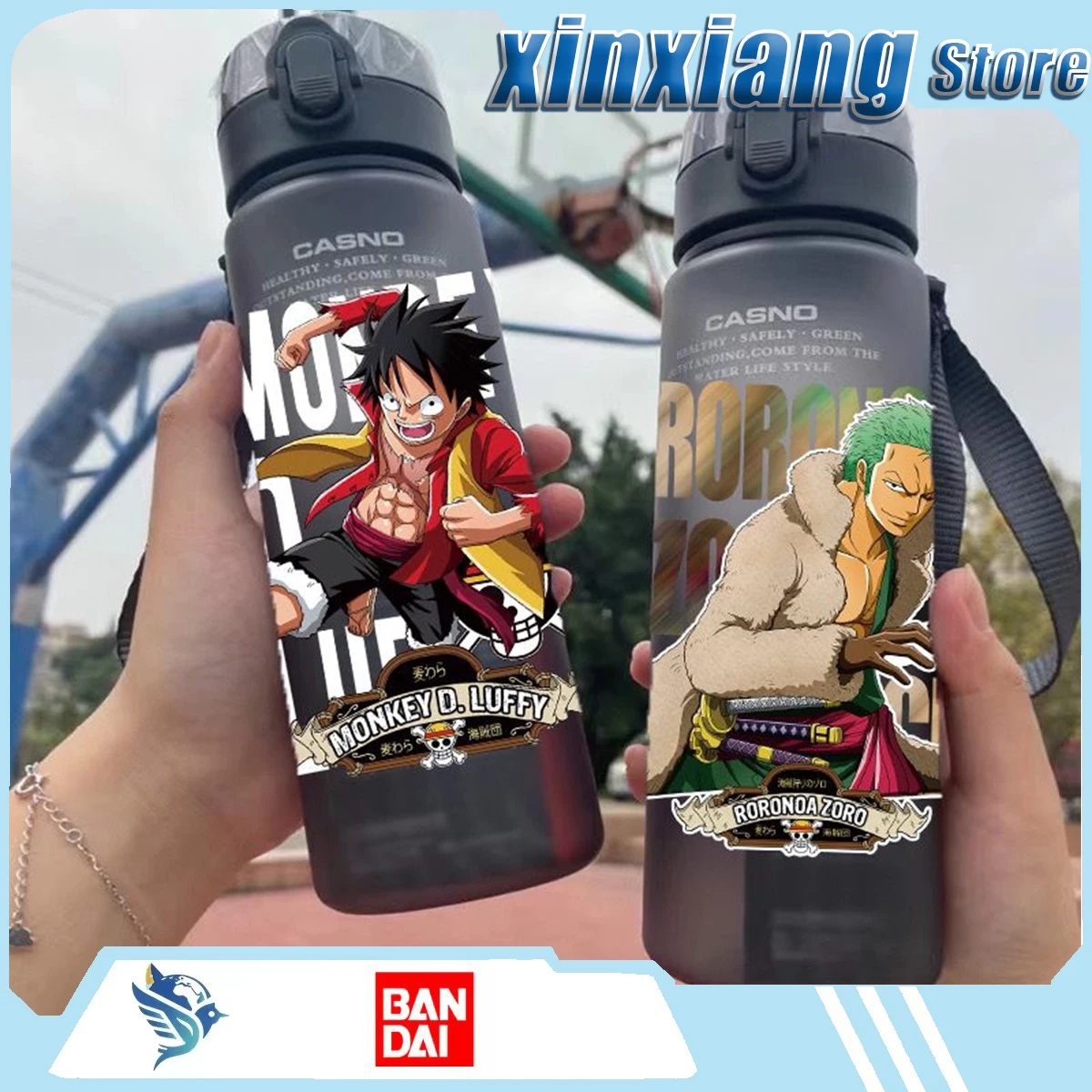 

Bandai One Piece Sports Bottle Anime-Themed Sports Water Bottle Large-Capacity Plastic Fitness Water Jug Gift For Students