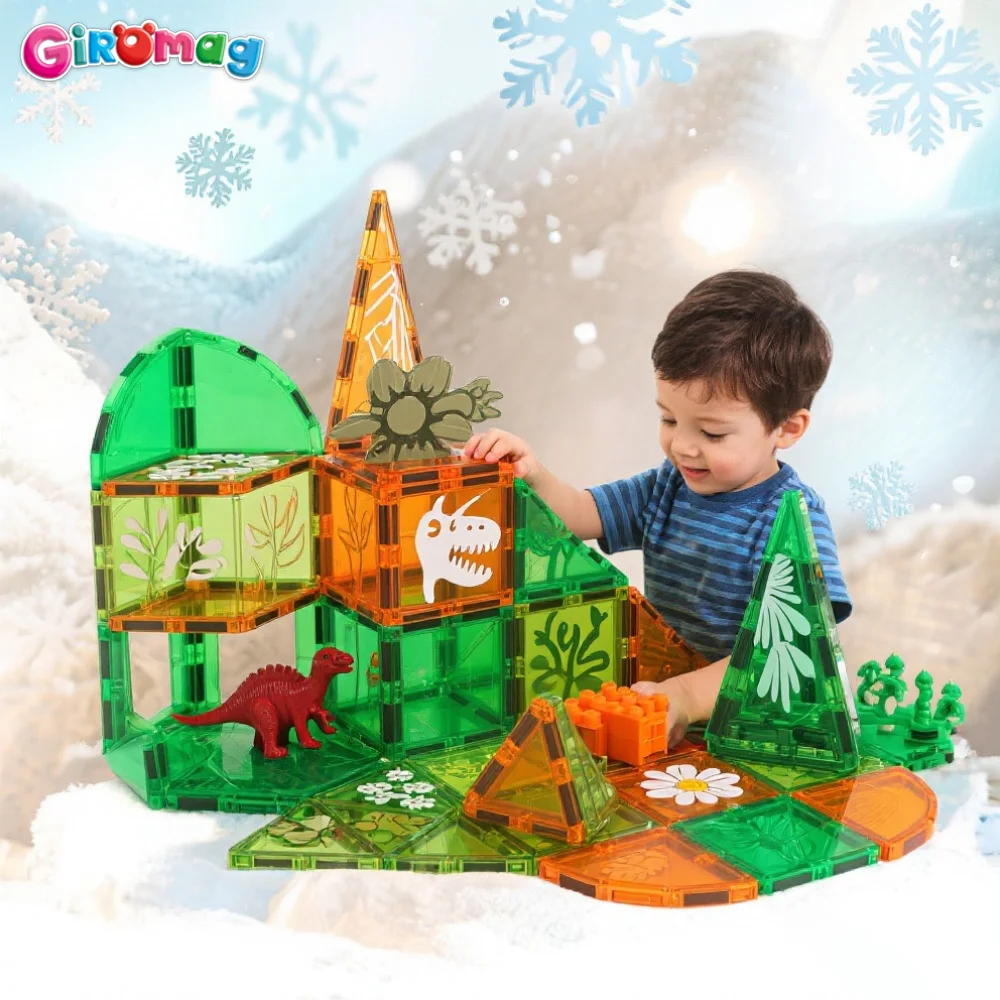 

GIROMAG 80PCS Ocean Animal Themed Magnetic Blocks Set STEM Educational Construction Toys for Boys & Girls Aged 3+ Premium Qualit