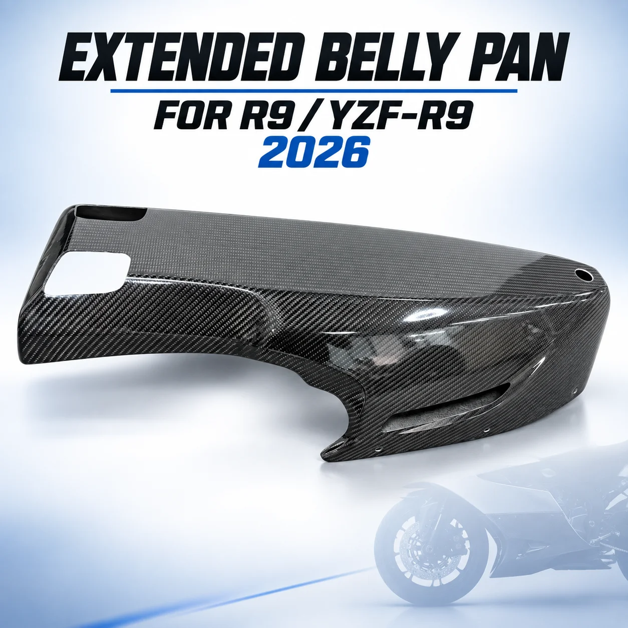 [PRESALE] Extended Belly Pan Lower Fairing Carbon Fiber Engine Under Cowl for Yamaha R9 YZF-R9 2026 Motorcycle Accessories Parts