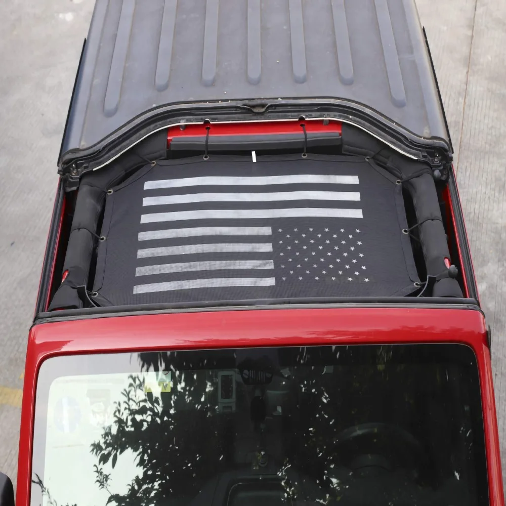 

Солнцезащитный козырек на крышу автомобиля с мягким верхом, модифицированная изоляционная сетка на крышу, две две двери для Jeep Wrangler JK 2007-2017