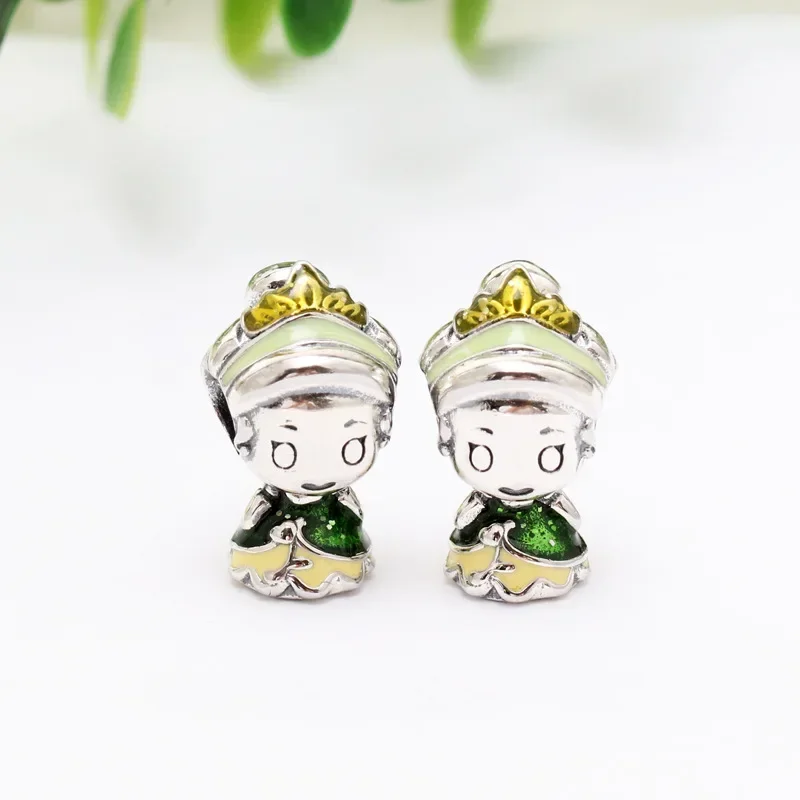 Fit Pandora Disney The Princess and the Frog Charm for Jewelry Making Women Bracelet Accessories Princess Tiana Beads DIY Bangle