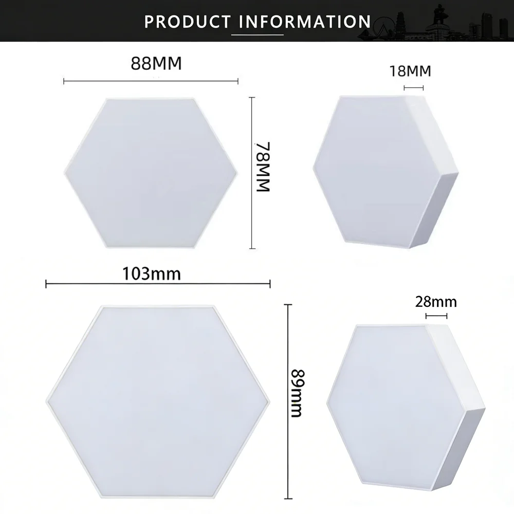 Smart RGB Hex Wall Light DIY Splicing Modular Lamp Music Rhythm Sync APP IR Remote 5V Ambient Night Light for Gaming Room Decor view 2