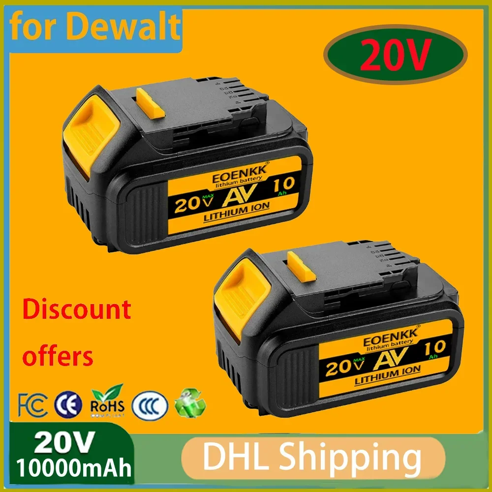 New 20V 10000mAh Max battery replacement tool, suitable for DeWalt DCB184 DCB181 DCB182 DCB200 5A battery 18650.00