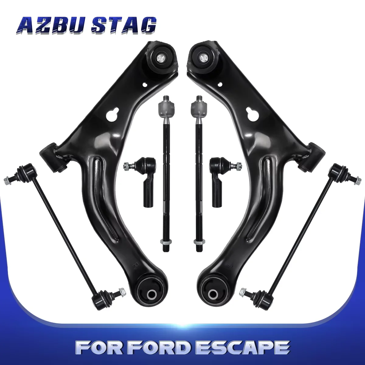 

AzbuStag 8Pcs Kit Front Lower Control Arm Stabilizer Bar Link Suspension for FORD ESCAPE MAZDA TRIBUTE MERCURY MARINER 2005-2009