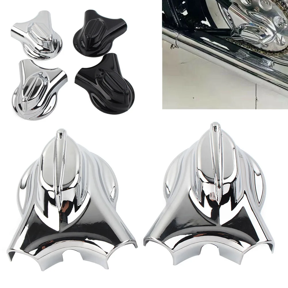 1 Pair Motorbike Rear Swingarm Axle Covers Kit For Harley Heritage Softail 2008-2017 Chrome/Black