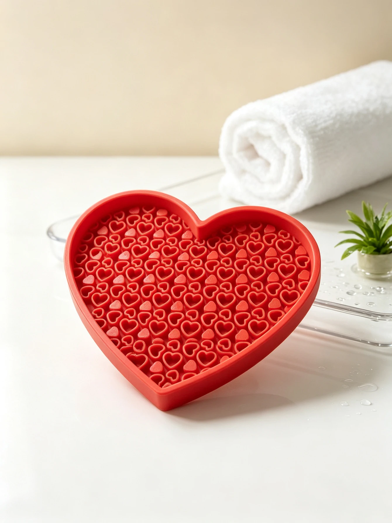 1 Heart-Shaped Makeup Brush Cleaning Pad, Cute Textured Brush Cleaning Pad, Can Deeply Clean Brushes, Portable and Space-Saving, Ideal Gift for Travel, Home, Salon, Studio, Makeup Artists, and Beauticians