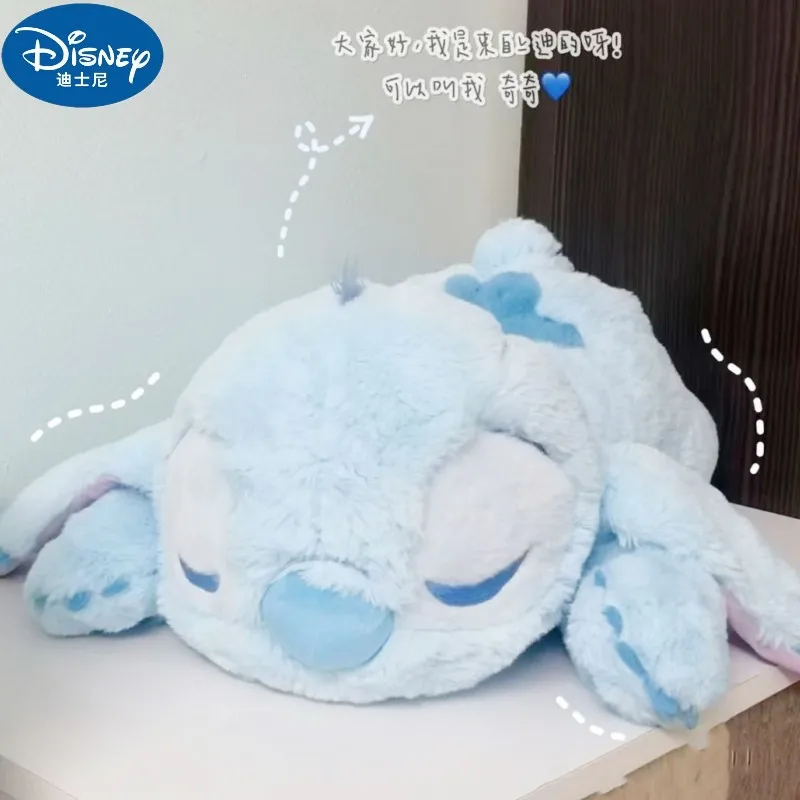 Large Disney\'s Lilo & Stitch Plush Stuffed Closed-eye Doll Sleep On Your Stomach Sofa Pillow Toys Birthday Christmas Gift