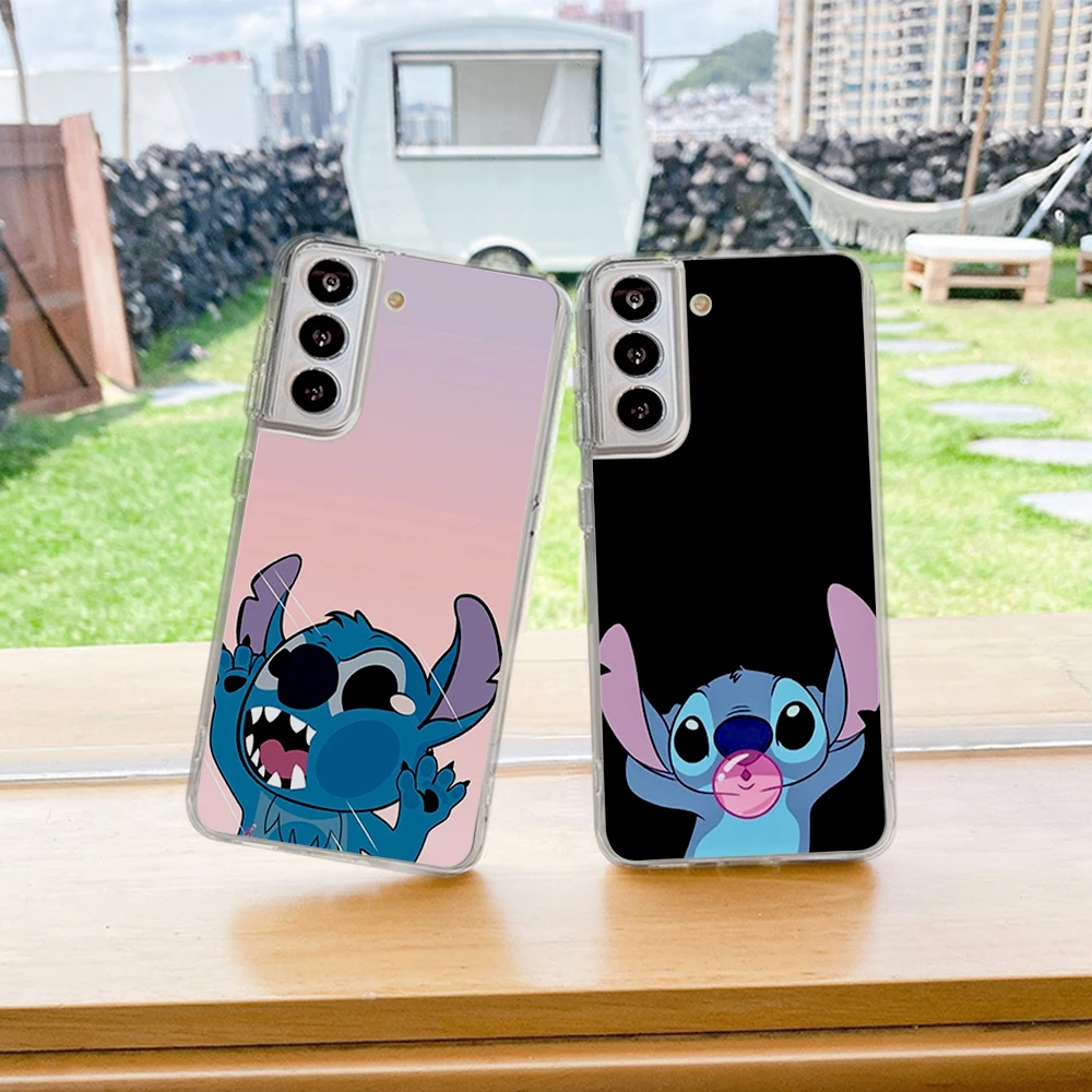 Funda de Disney Stitch & Lilo Transparent phone case For Samsung Galaxy S 23 22 PLUS ULTRA silicone soft shockproof covers