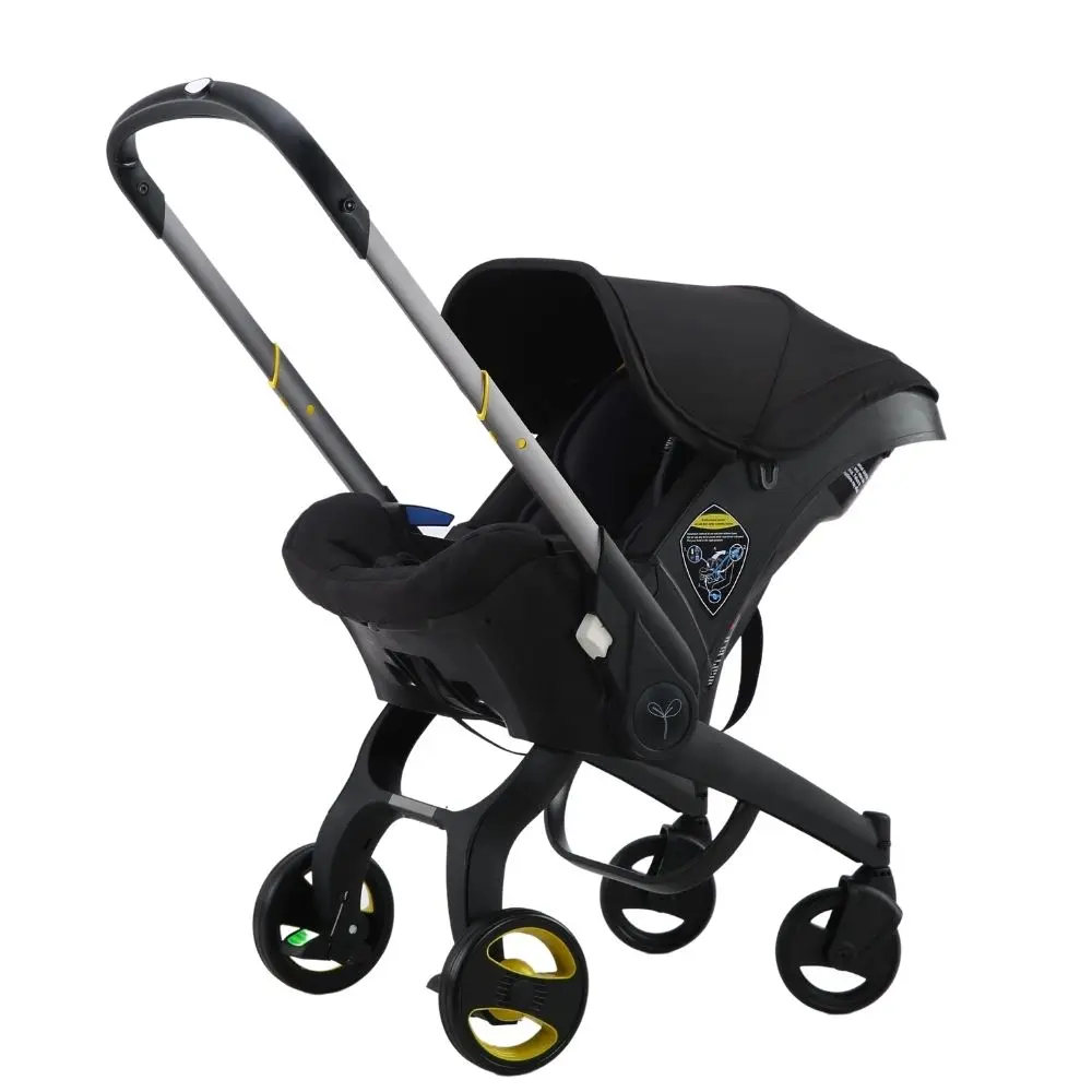 4-in-1 babywandelwagen, tweerichtings multifunctionele kinderwagen voor pasgeborenen, 3-in-1 opvouwbare kinderwagen met mandvormige zitting, lichtgewicht reisbuggy