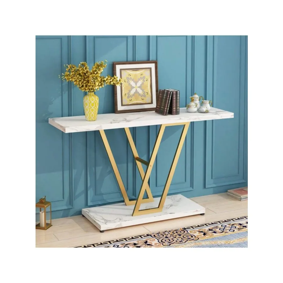 

Console Table, Industrial Hallway Table For Entryway, 42 Inch Entryway Tables Narrow Sofa Table For Living Room, Stable Metal F