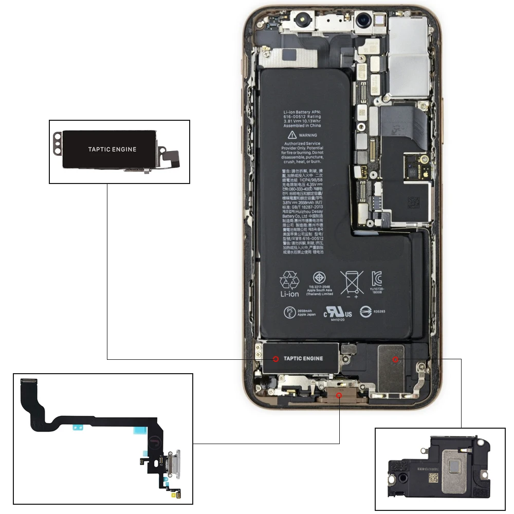 

Зарядный порт, USB-разъем для док-станции, гибкий кабель, громкий динамик, плантический двигатель для iPhone X XR XS Max, замена
