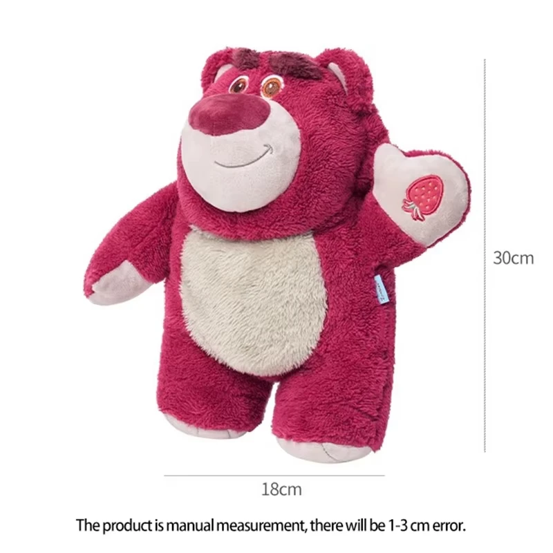 Almofada de aquecimento de urso de morango e ponto garrafa de água quente de flanela macia com capa de pele perfeita para meninas universitárias inverno