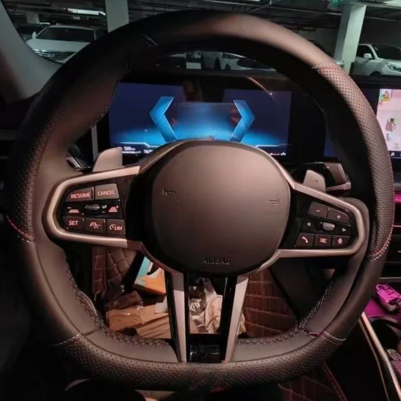 

Custom Hand-stitched Black Microfiber Leather Steering Wheel Cover For BMW G80 G82 G20 G30 F80 F82 F87 M2-M6 F85 Car Accessories