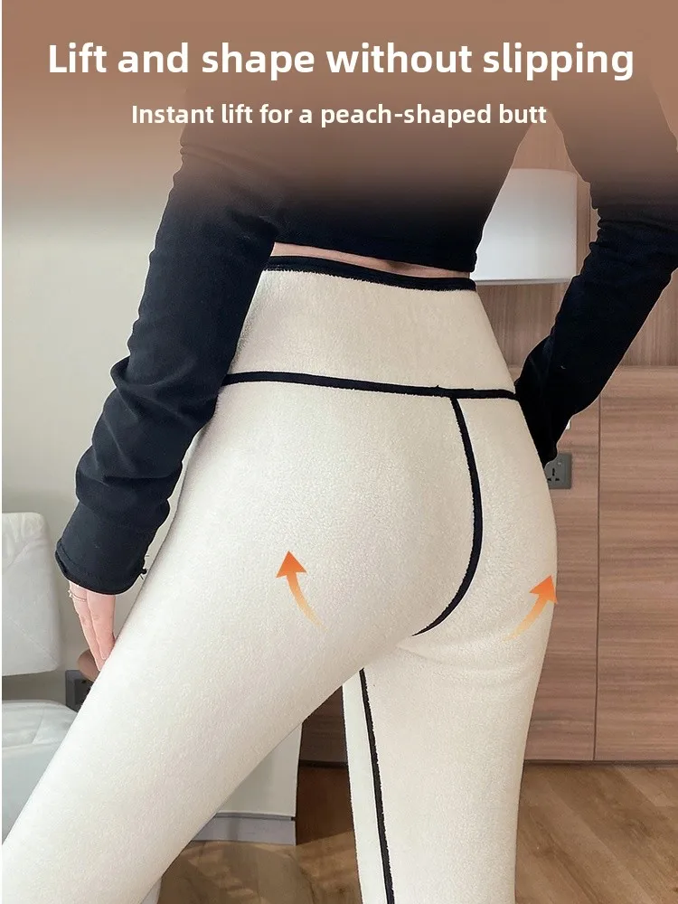 Pantalon de Yoga en velours d'agneau pour femmes, vêtements d'extérieur d'automne, Leggings serrés à neuf Points, Leggings amincissants