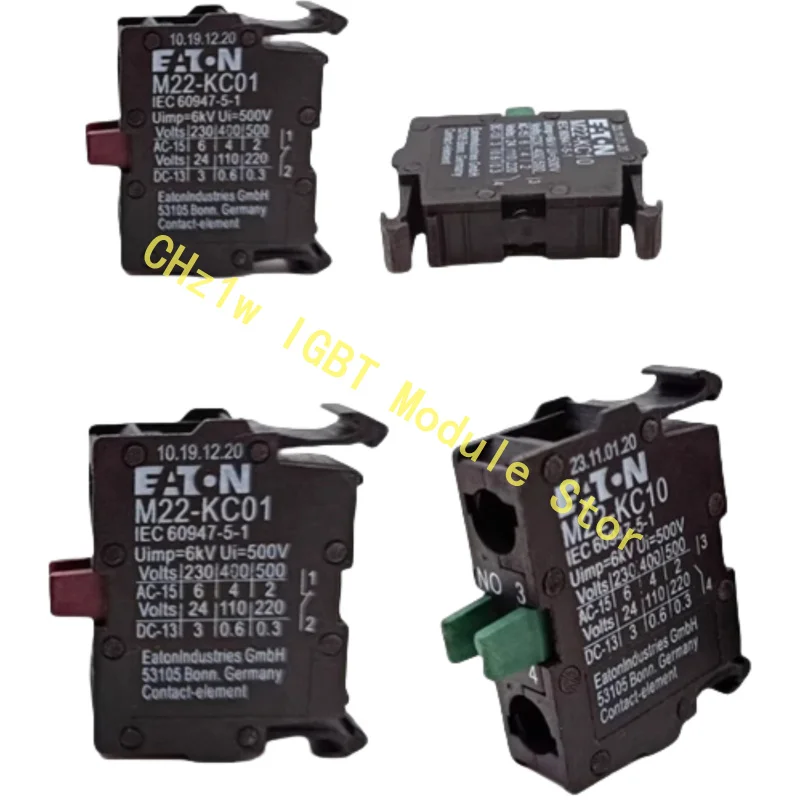 2PCS/LOT Hand tap switch button auxiliary contact M22-KC10 normally open M22-KC01 normally closed