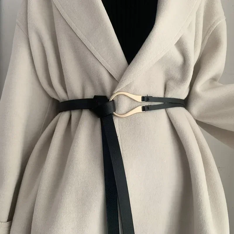 Manteau en fer à cheval créatif pour femme, accessoires de robe, PU, or, noir, environnement, à la mode, hiver