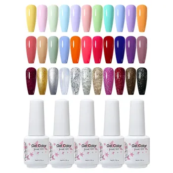 Clou Beaute Gel Nagellack 8ml Glas weiße Flasche UV-Farbe Nagel kleber Sommer Nagellack LED Esmalte Top Base Coat Gel Lack