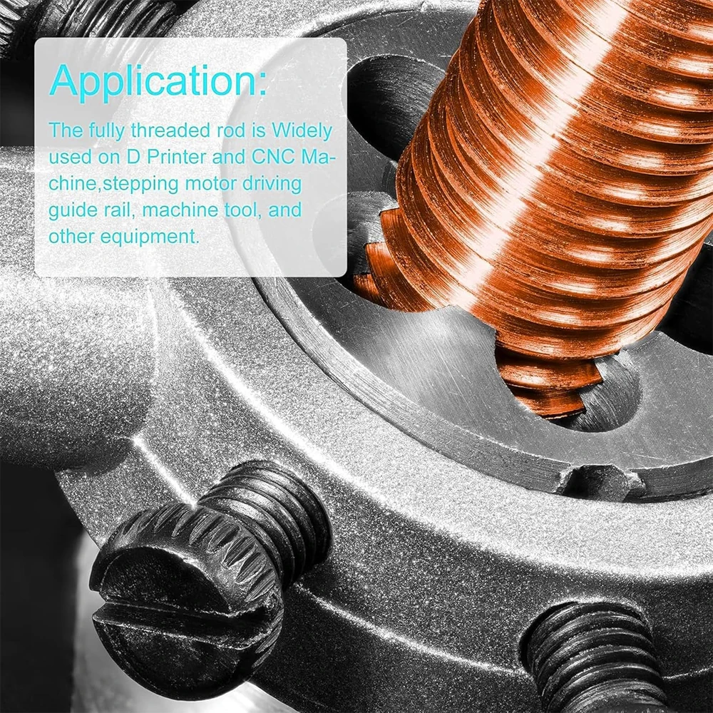 Haste rosqueada de cobre de 1 unidade - tamanhos M5/M6/M8/M10/M12, comprimento de 200 mm |   Barra de cravejante com rosca de cobre vermelho