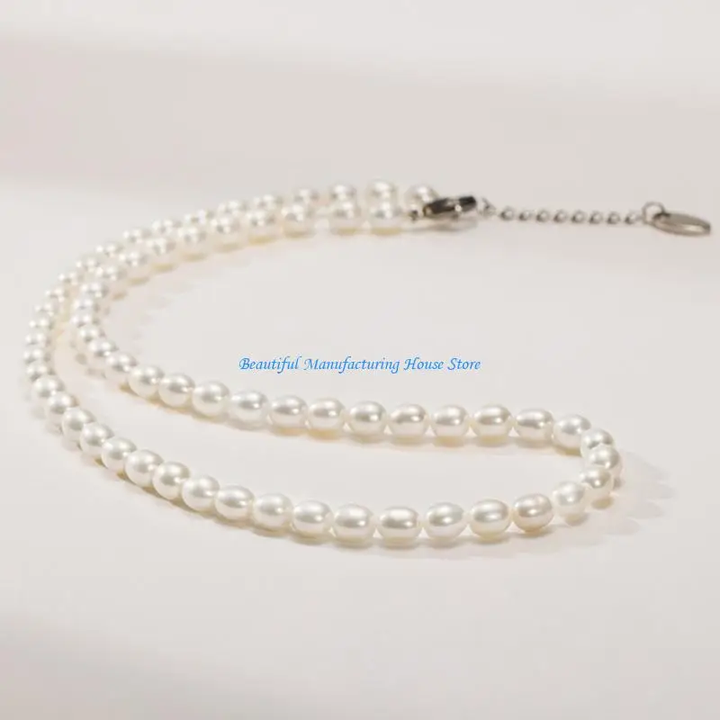 

E56A European and American Fashion Jewelry Elegant Oval Beads Freshwater Pearl Necklaces Temperament Popular Necklace