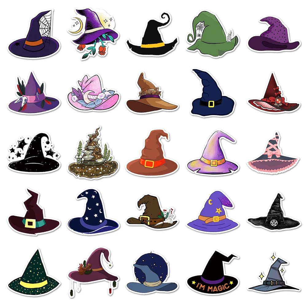 Magic Witch Cartoon Adesivos para Crianças, Adesivo Graffiti Engraçado, Papelaria para Telefone e Motocicleta, Decalques Impermeáveis, Brinquedo para Crianças, 10 PCs, 30 PCs, 50PCs